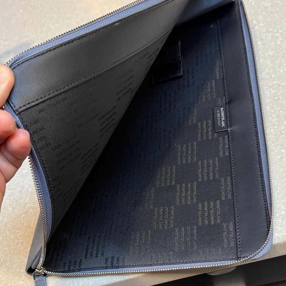 Montblanc Blue Leather Briefcase